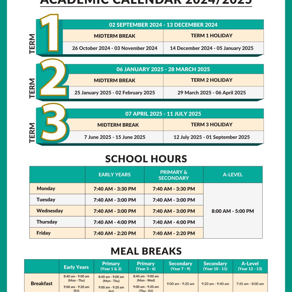 School Calendar MAPLE LEAF KINGSLEY INTERNATIONAL SCHOOL