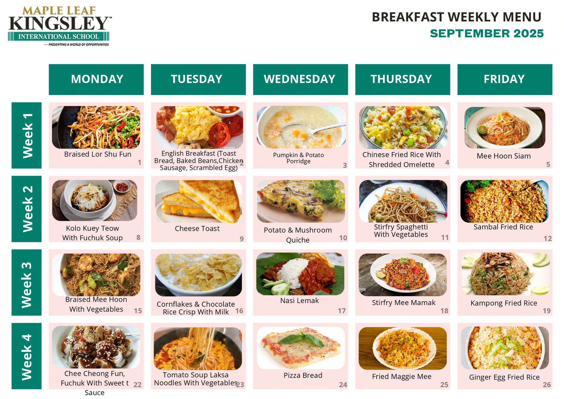 KIS Breakfast Menu September 2025 page 0001