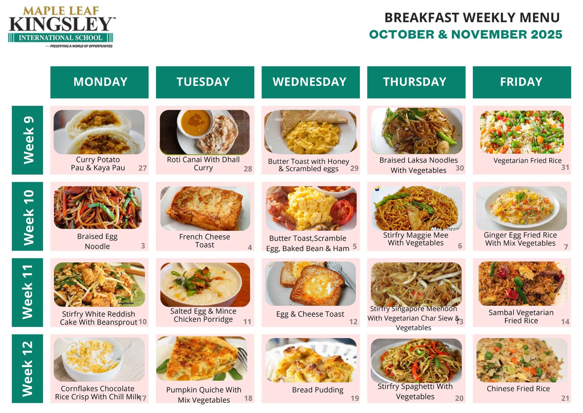 KIS Breakfast Menu November 2025 page 0001