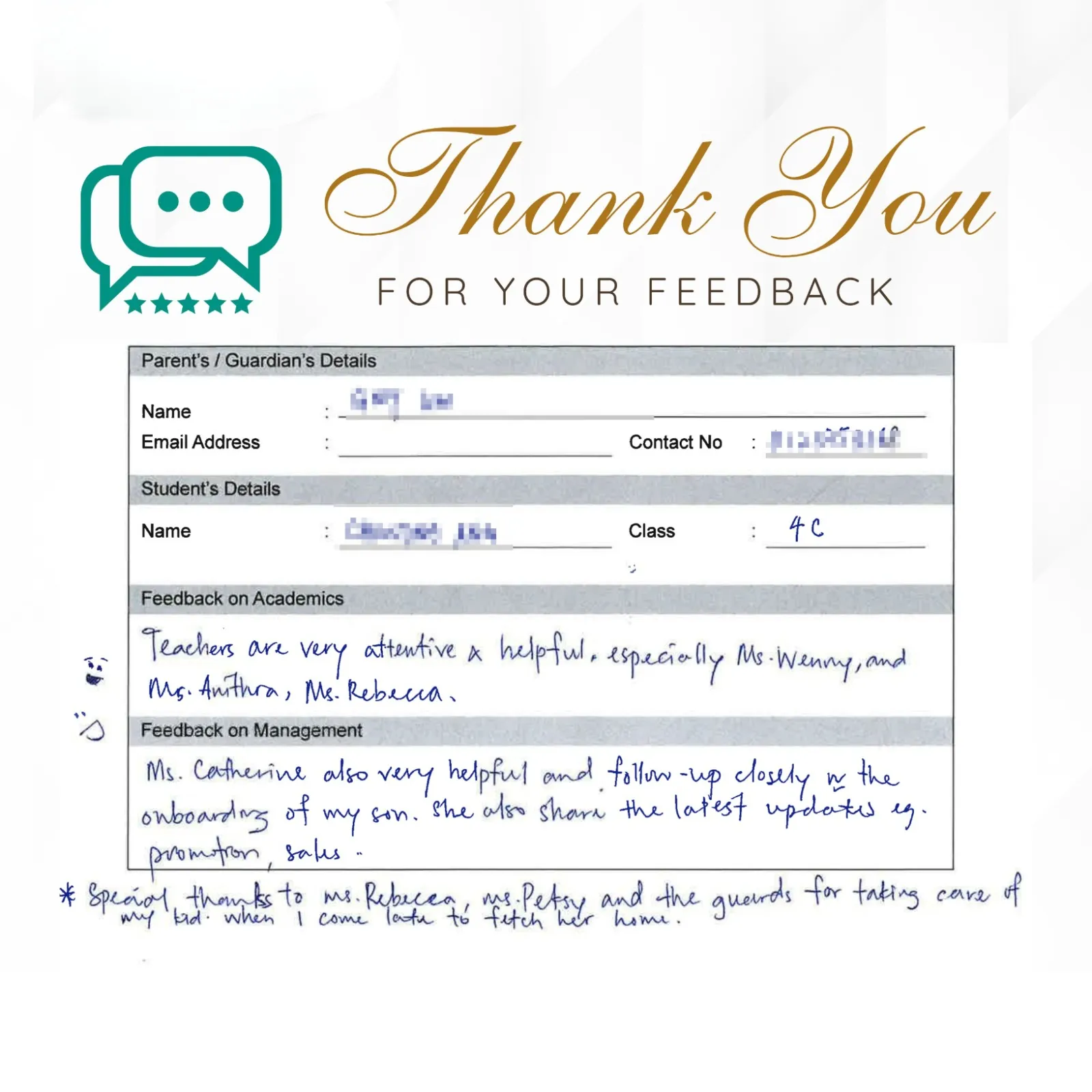 Parent feedback 2