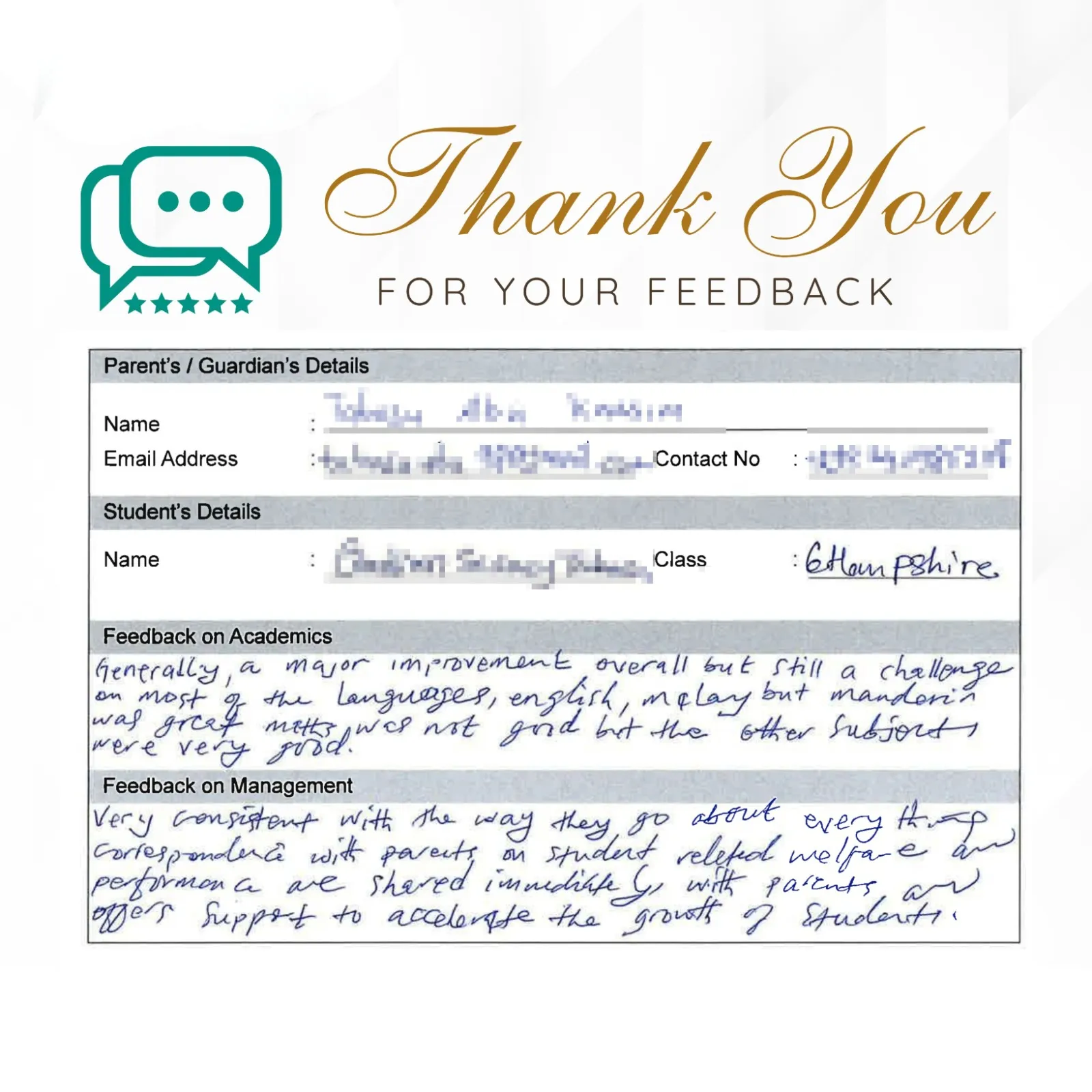 Parent feedback 4