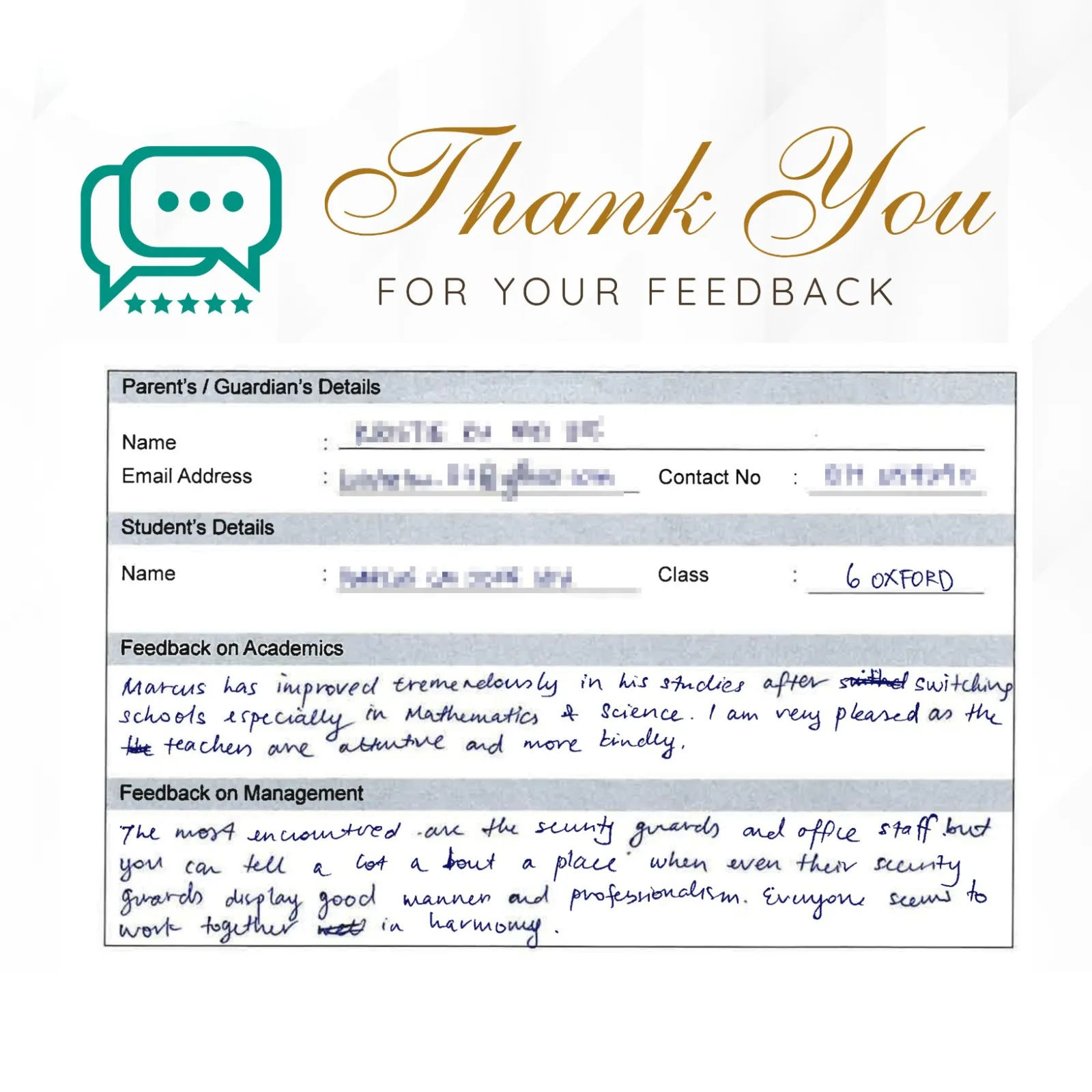 Parent feedback 6