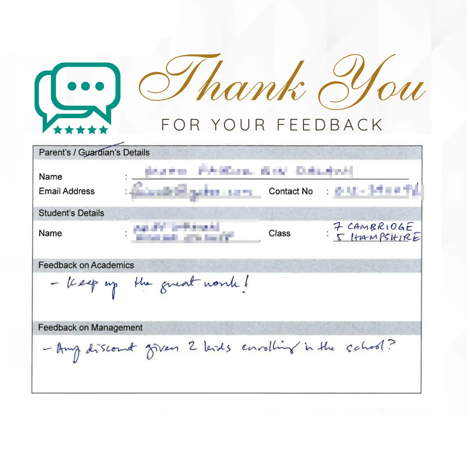 Parent feedback 9