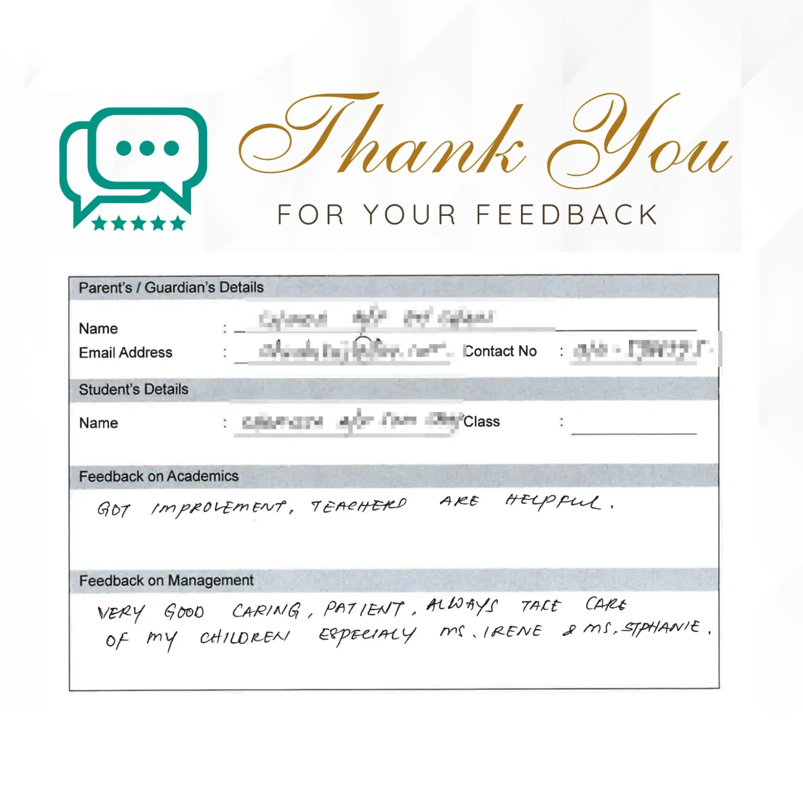 Parent feedback 10