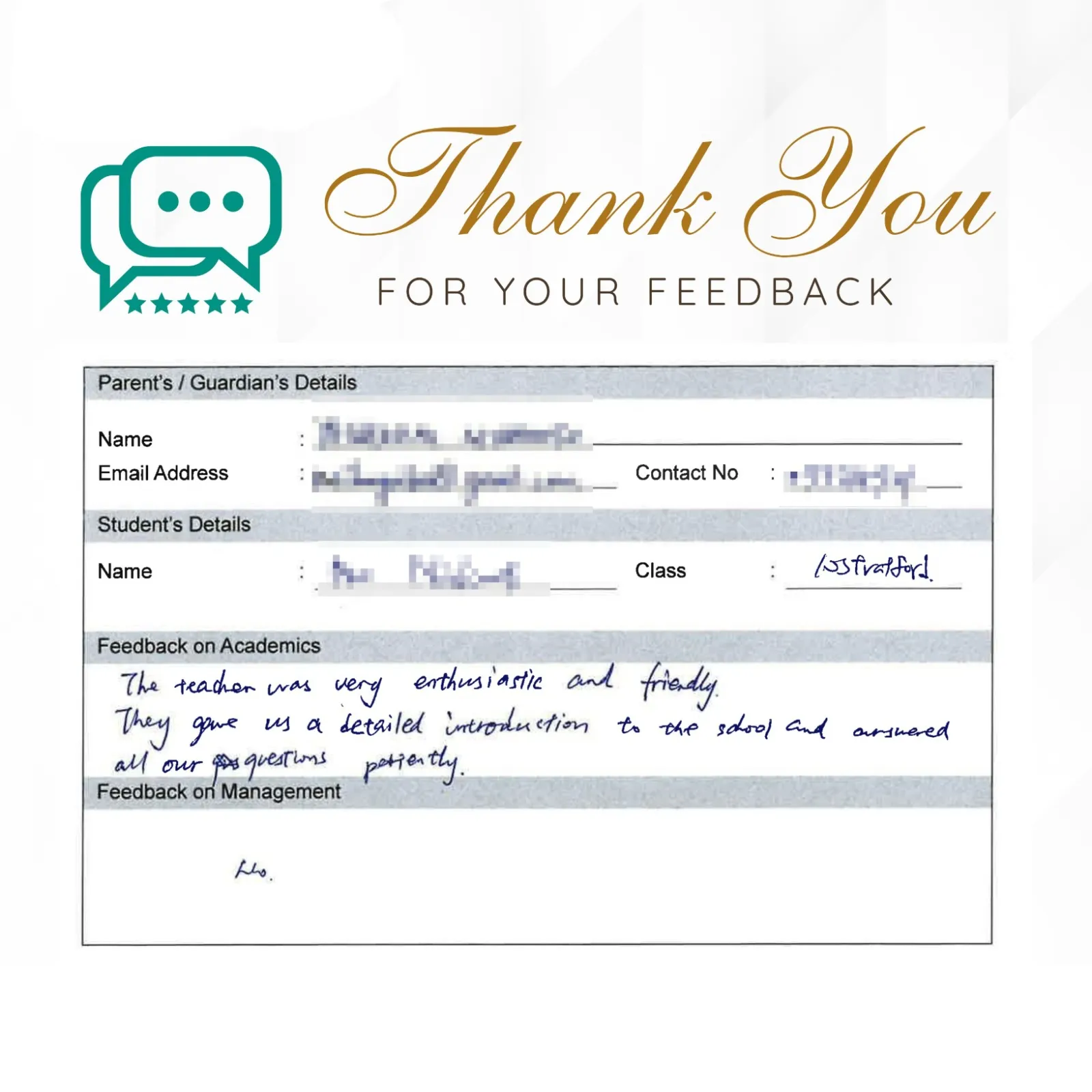 Parent feedback 14