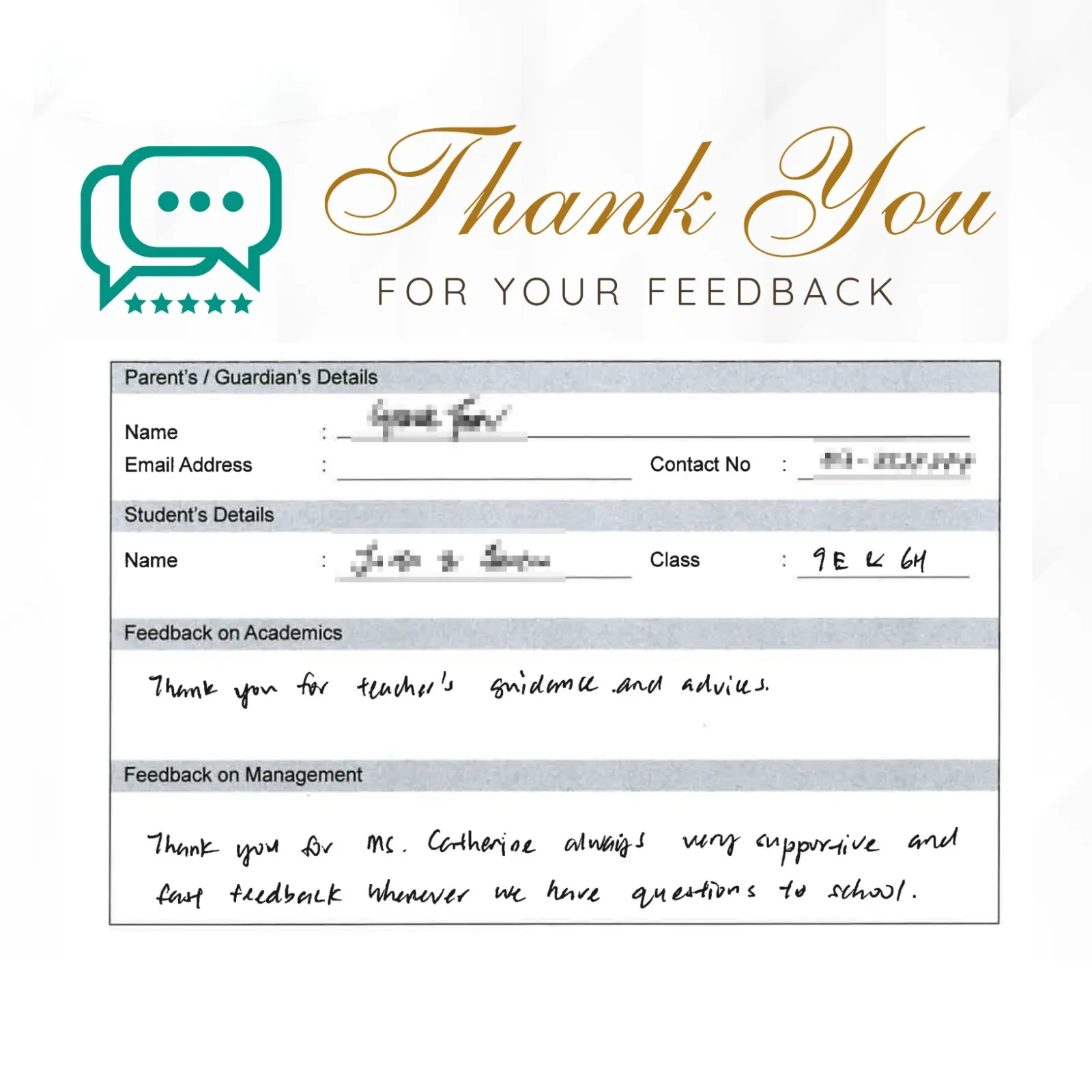 Parent feedback 16