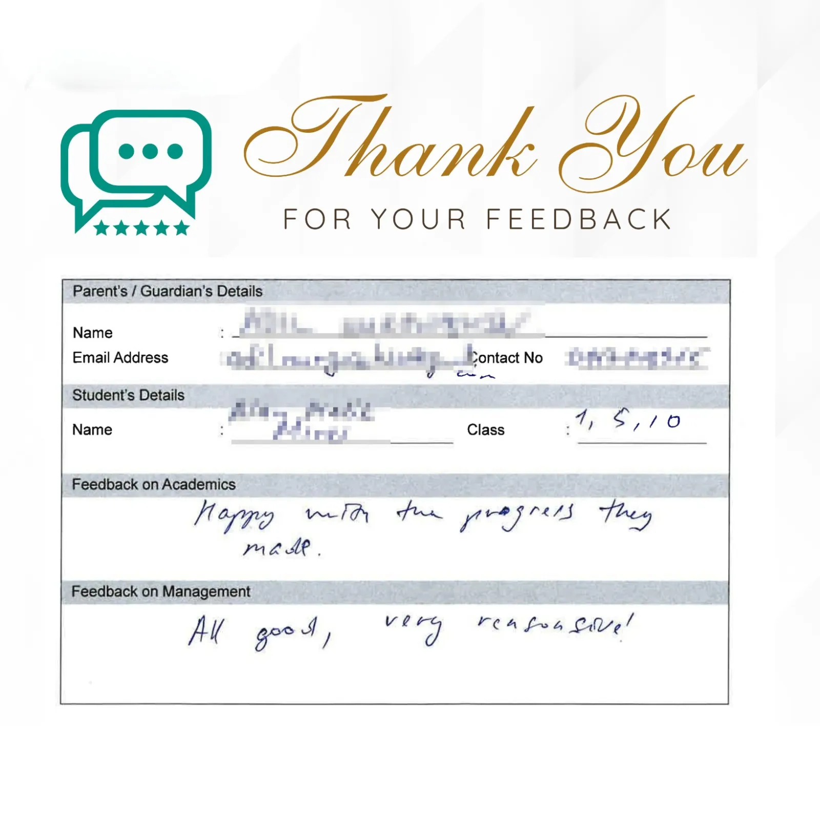 Parent feedback 20