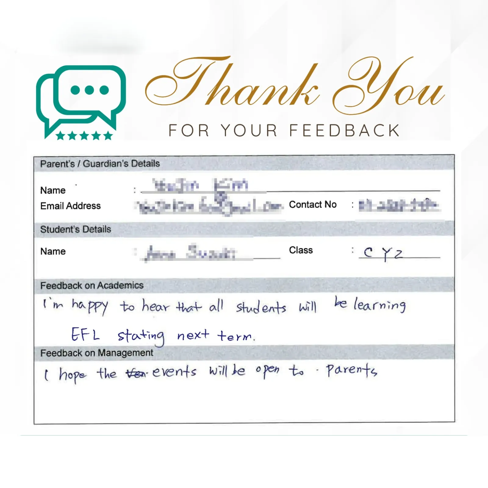 Parent feedback 22